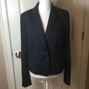 Milly Classic Navy Blue Button-Down Collared Blazer - S